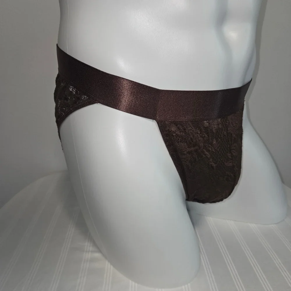 Cosabella Mens Lace Brief Espresso Brown Floral Italian Underwear